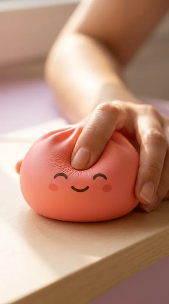 Mystery Dumpling Squishy Yllätyspakkaus puristuksessa