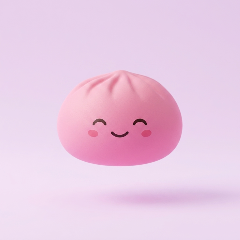 Mystery Dumpling Squishy Yllätyspakkaus puristettuna kädessä