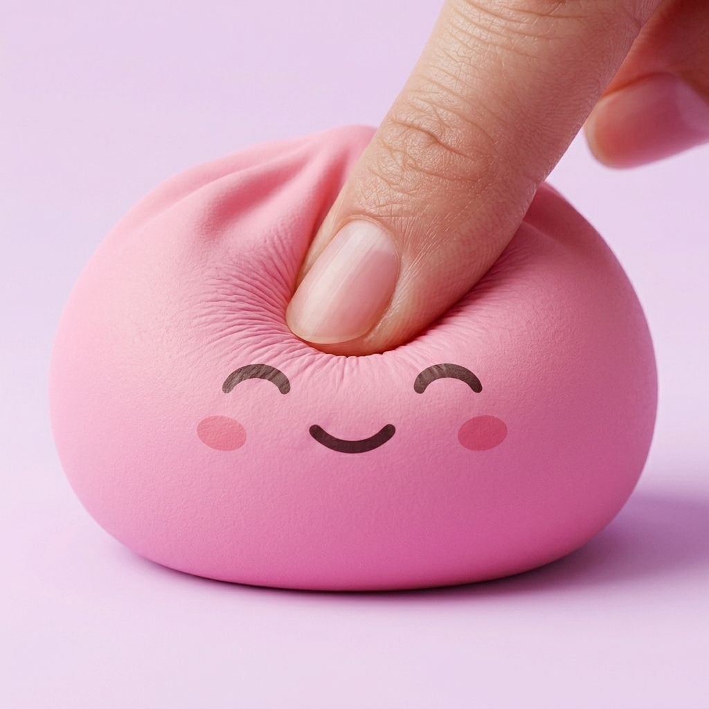 Mystery Dumpling Squishy Yllätyspakkaus puristettuna kädessä
