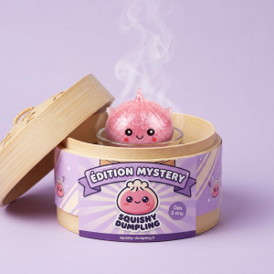 Dumpling Squishy Glitter Yksisarvinen Mystery bambutyylisessä höyrytyskorissa