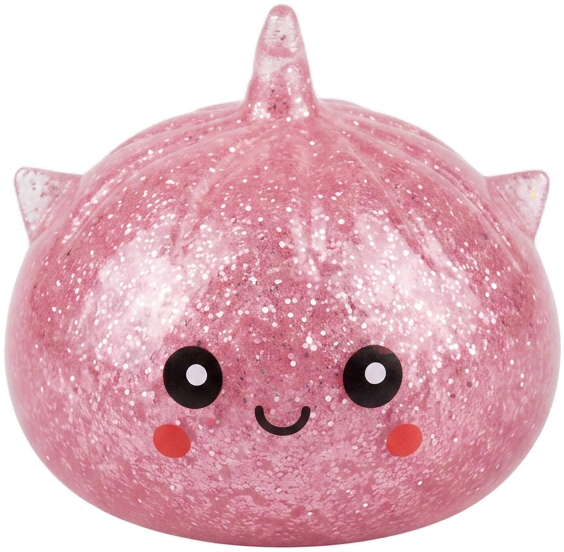 Dumpling Squishy Glitter Yksisarvinen Mystery puristettuna kädessä