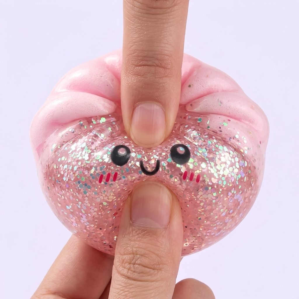 Dumplings Squishy Glitter -yllätyspakkaus slow rise -efekti toiminnassa
