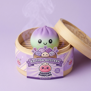 Dumpling Squishy Ombre Mystery -yllätyspakkaus bambutyylisessä höyrytyskorissa