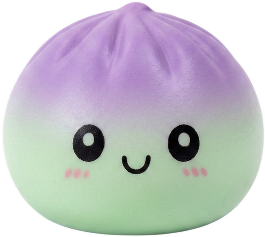 Dumpling Squishy Ombre Mystery -yllätyspakkaus puristettuna kädessä