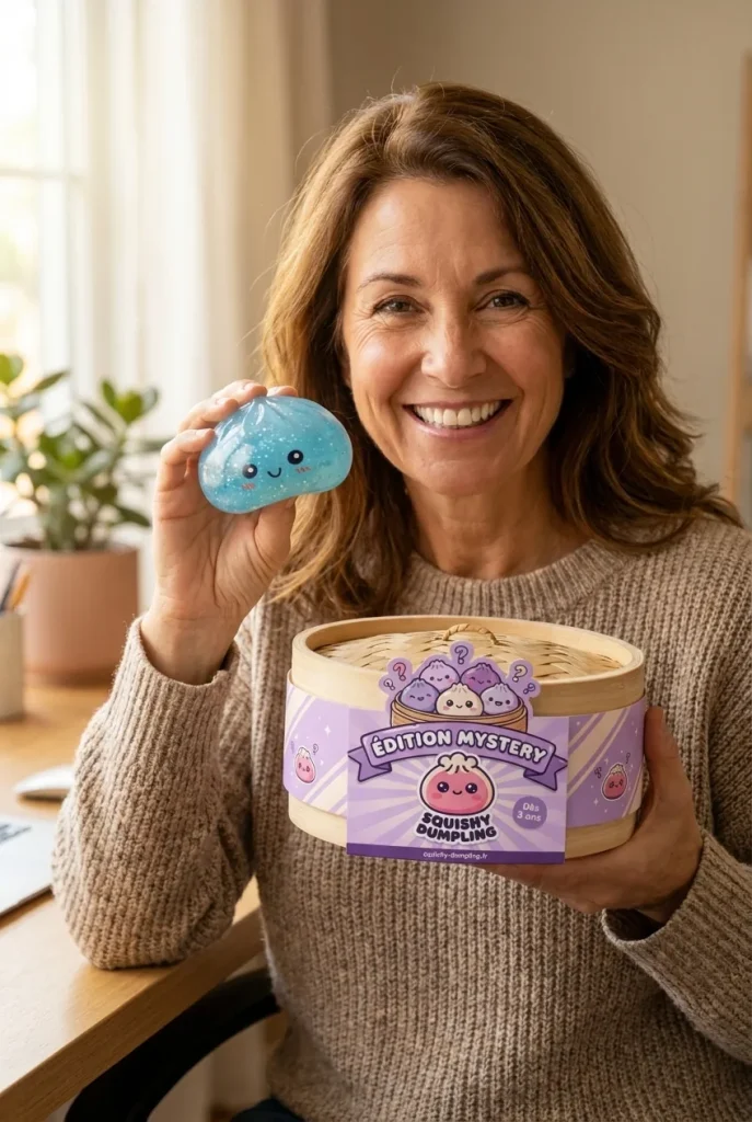 Dumpling Squishy Mystery Glow in the Dark Glitter -yllätys pakkauksensa kanssa