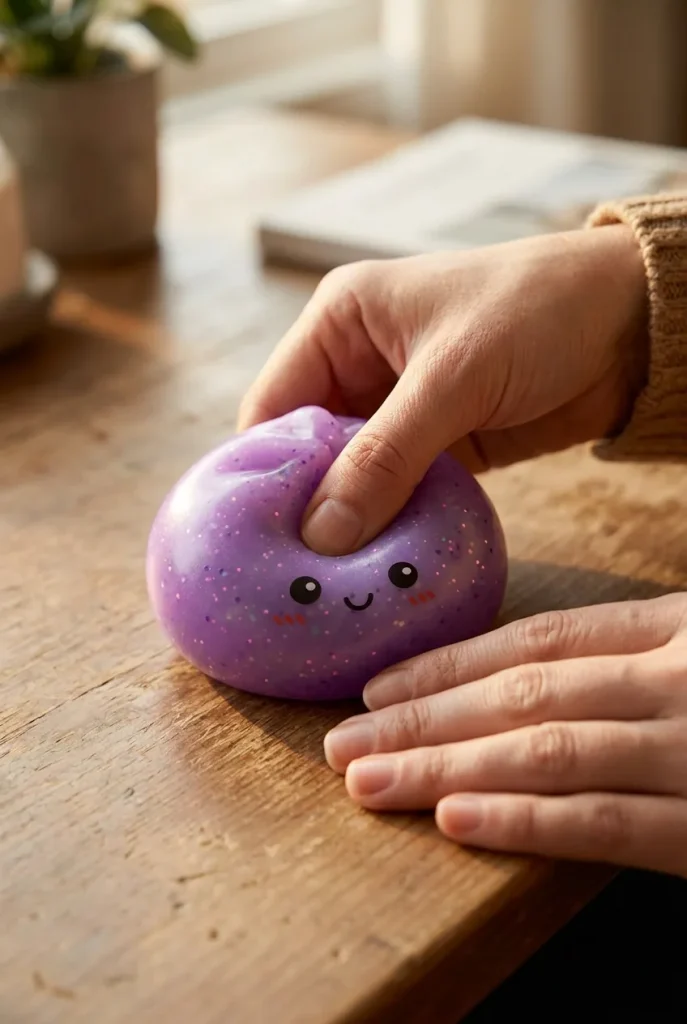 Dumpling Squishy Mystery Glow in the Dark Glitter -yllätys puristuksessa
