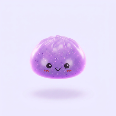 Dumpling Squishy Mystery Glow in the Dark Glitter -yllätys puristettuna kädessä