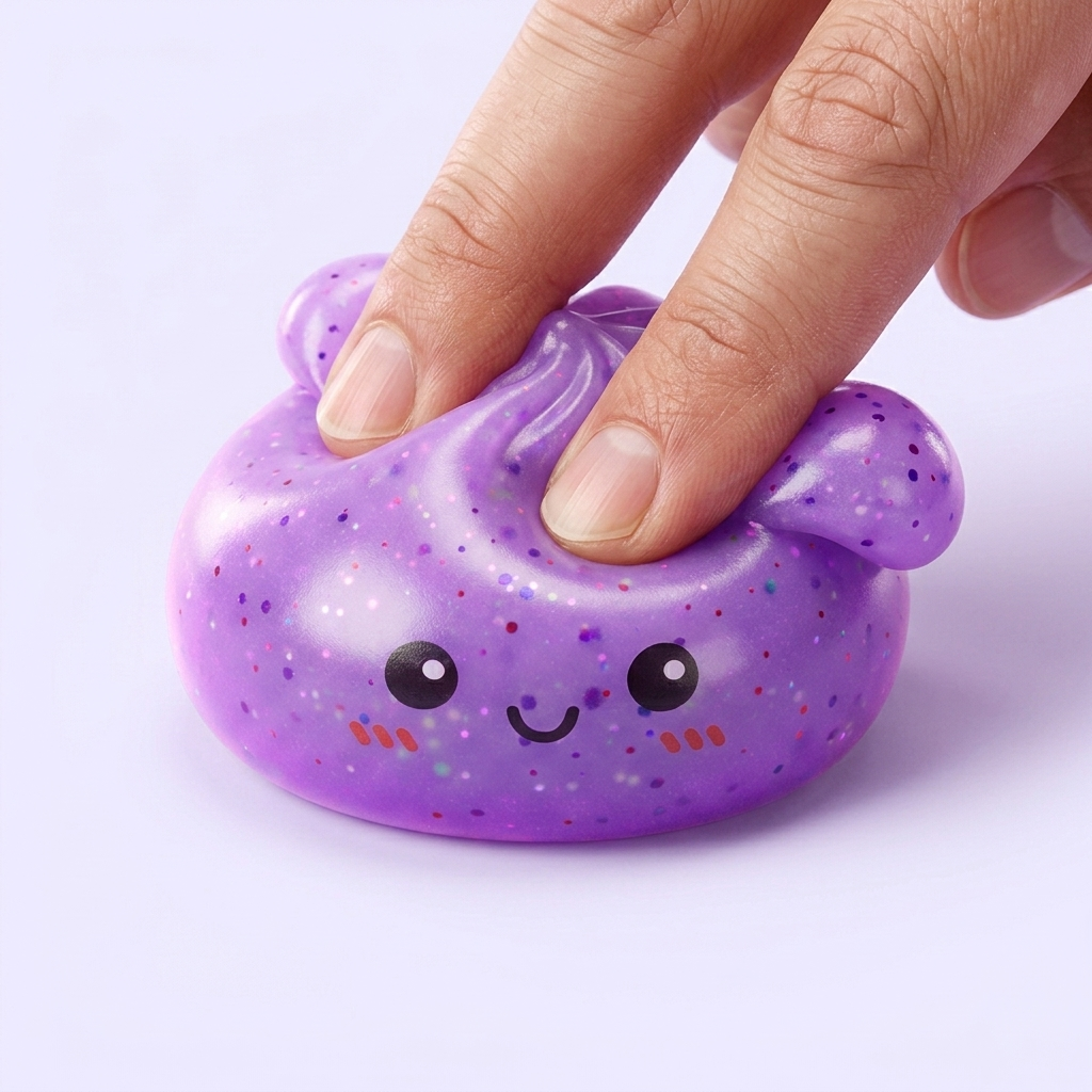 Dumpling Squishy Mystery Glow in the Dark Glitter -yllätys slow rise -efekti toiminnassa