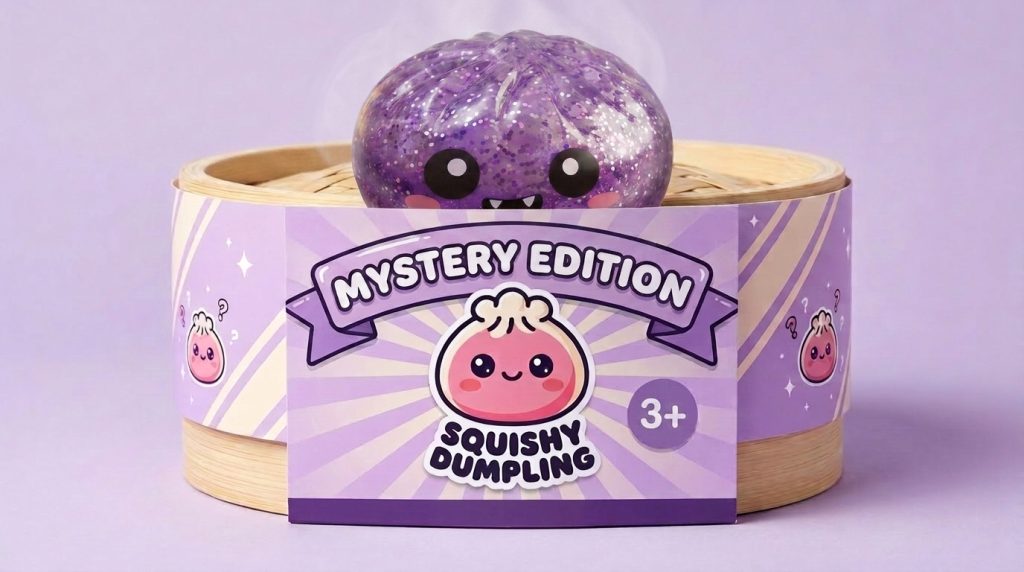 Squishy Dumpling Mystery Halloween -yllätyspakkaus bambutyylisessä höyrytyskorissa