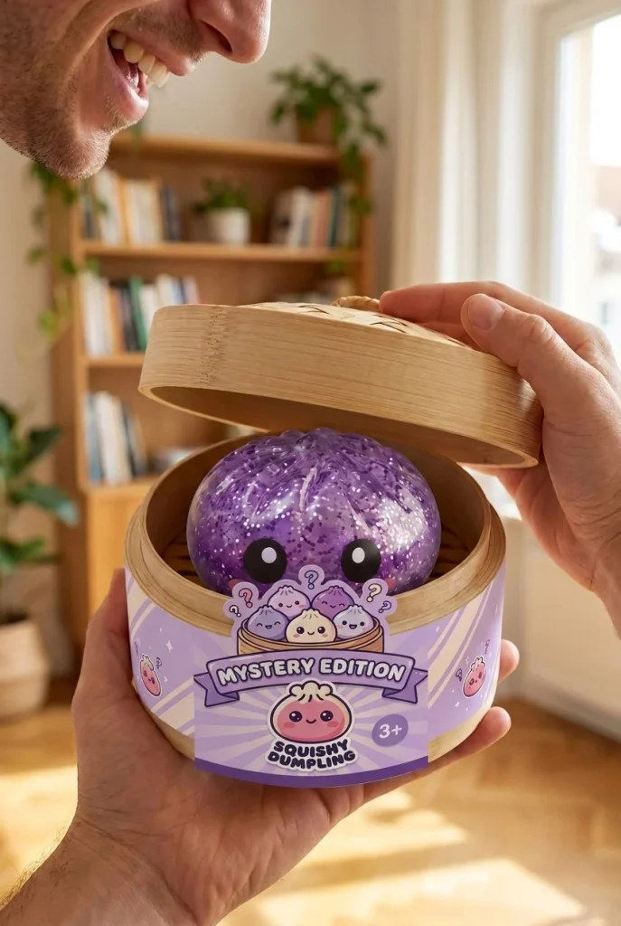 Squishy Dumpling Mystery Halloween -yllätyspakkaus avauksen hetkellä