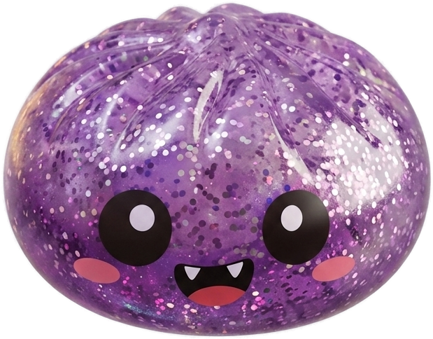 Squishy Dumpling Mystery Halloween -yllätyspakkaus puristettuna kädessä
