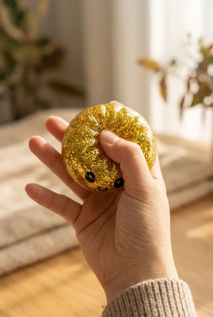Squishy Dumpling Mystery Glitter -minisetti puristuksessa
