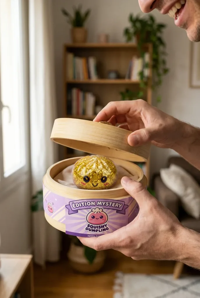 Squishy Dumpling Mystery Glitter -minisetti avauksen hetkellä