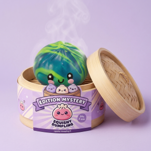 Dumpling Squishy Mystery Tie Dye -yllätyspakkaus bambutyylisessä höyrytyskorissa