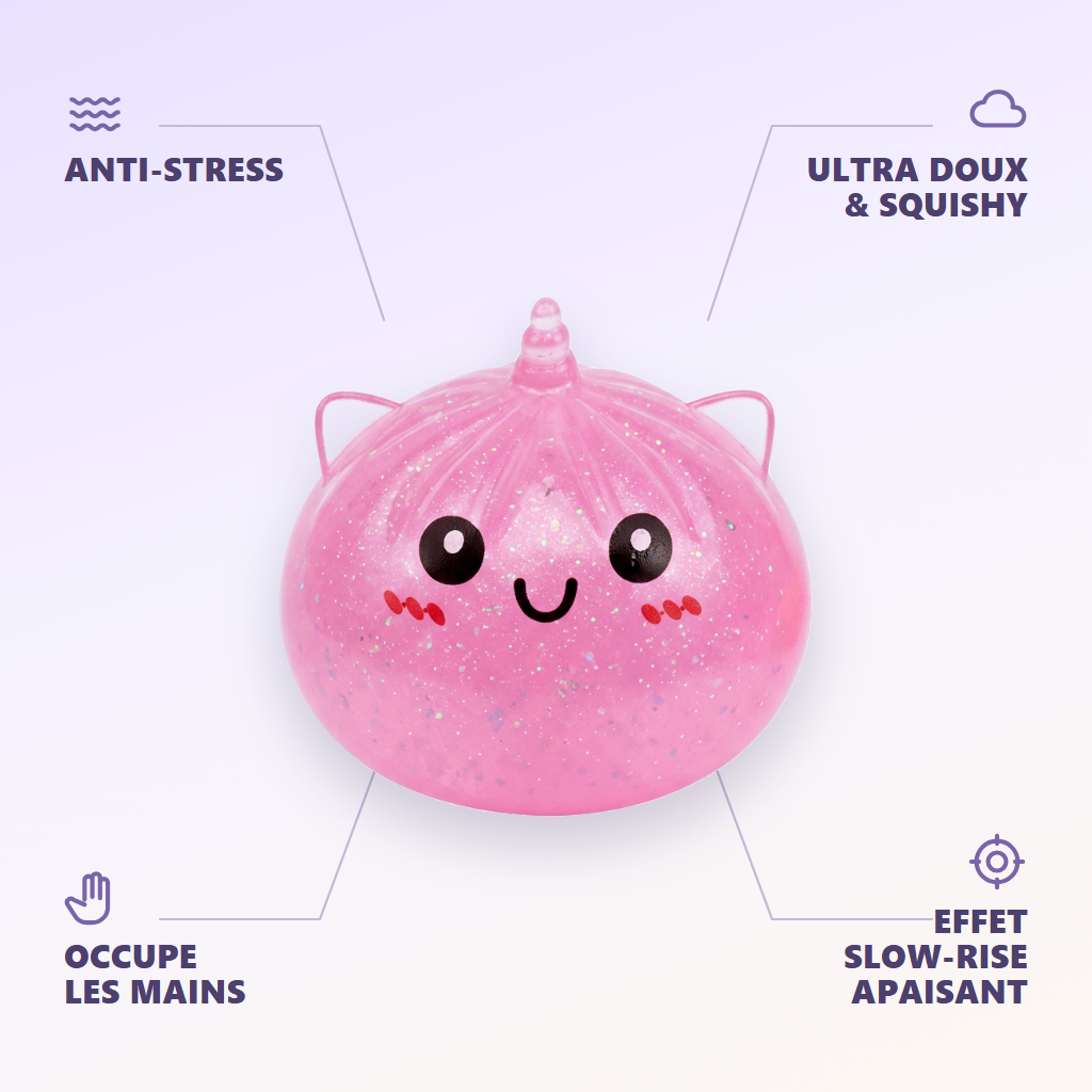 Unicorn Dumpling Squishy Mystery – Mini-yllätys infografiikka: tärkeimmät edut