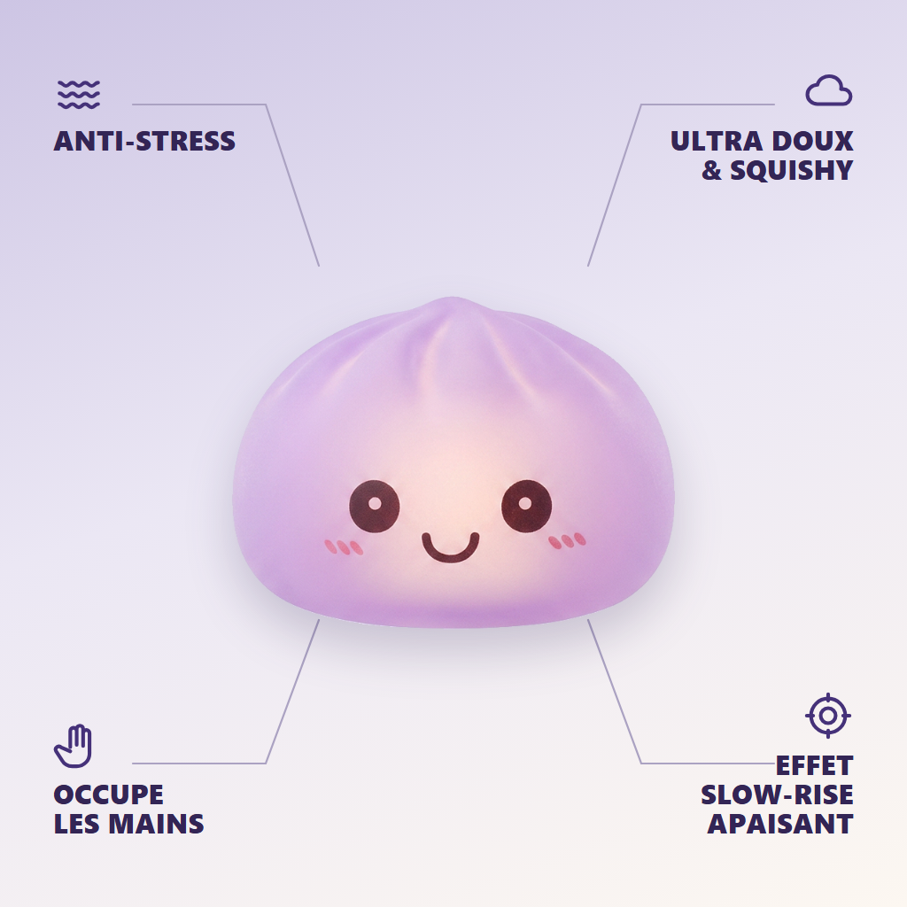 Mystery Squishy Dumpling -yövalo — antistress, ultrapehmeä, slow-rise