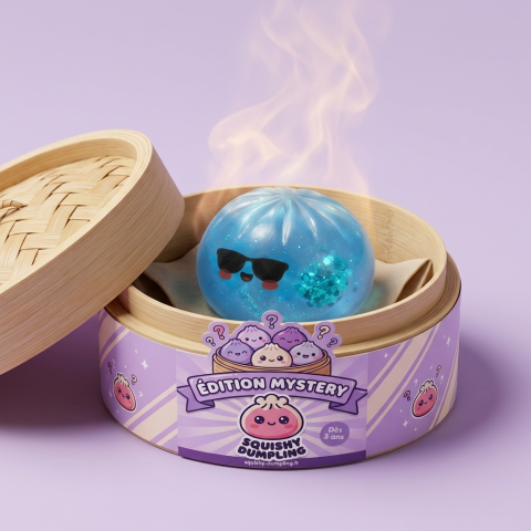 Mystery Dumpling Squishy Kesäeditio bambutyylisessä höyrytyskorissa