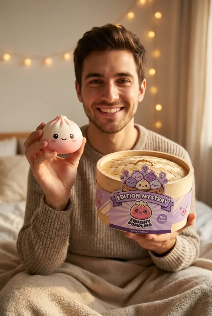 Mystery Dumpling Squishy Kesäeditio pakkauksensa kanssa