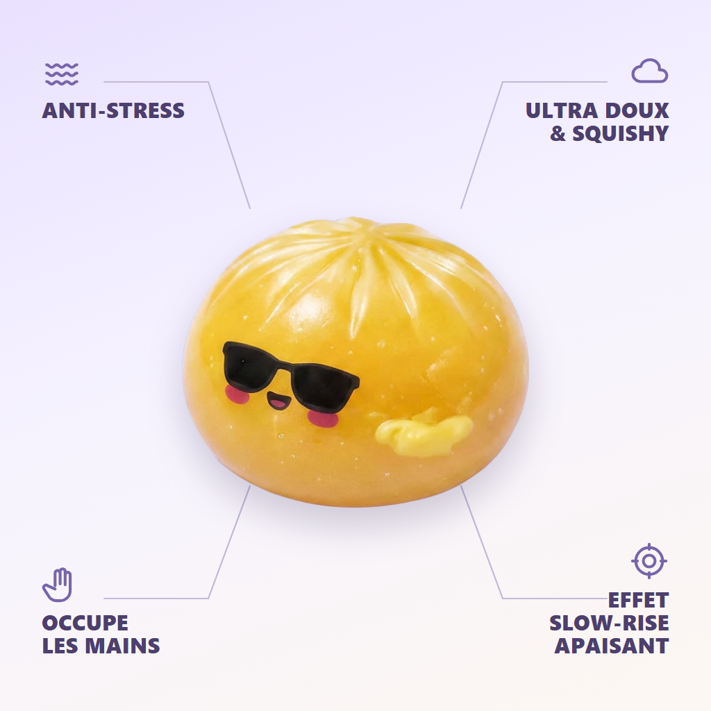 Mystery Dumpling Squishy Aurinkolasit infografiikka: tärkeimmät edut