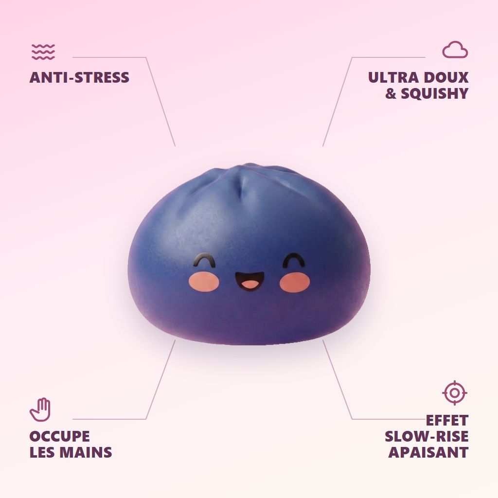 Dumpling Squishy Laivastonsininen Keskiyö infografiikka: tärkeimmät edut