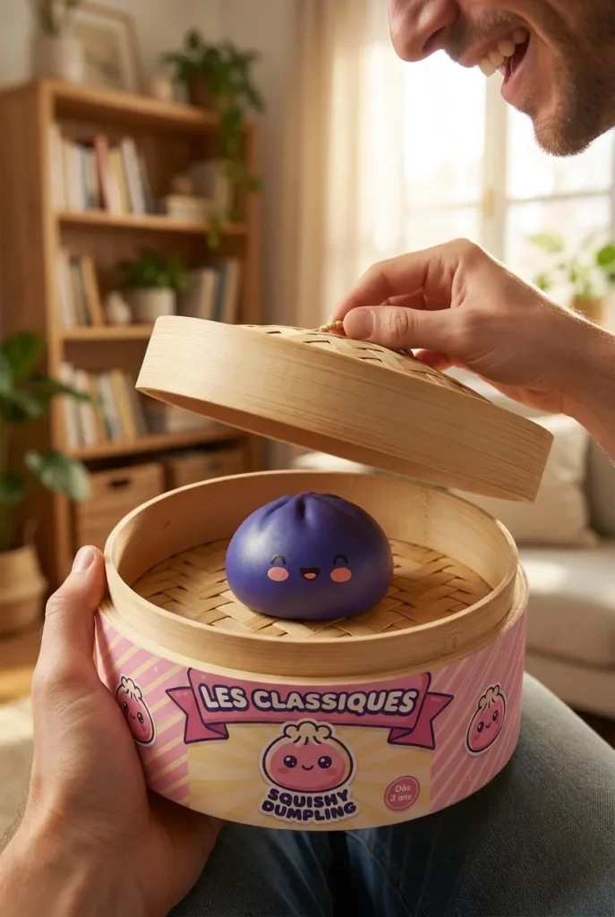 Dumpling Squishy Laivastonsininen Keskiyö avauksen hetkellä