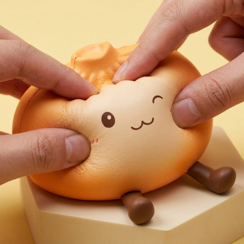 Giant Dumpling Squishy Oranssi XXL — slow-rise-efekti, vaahto palautuu muotoonsa