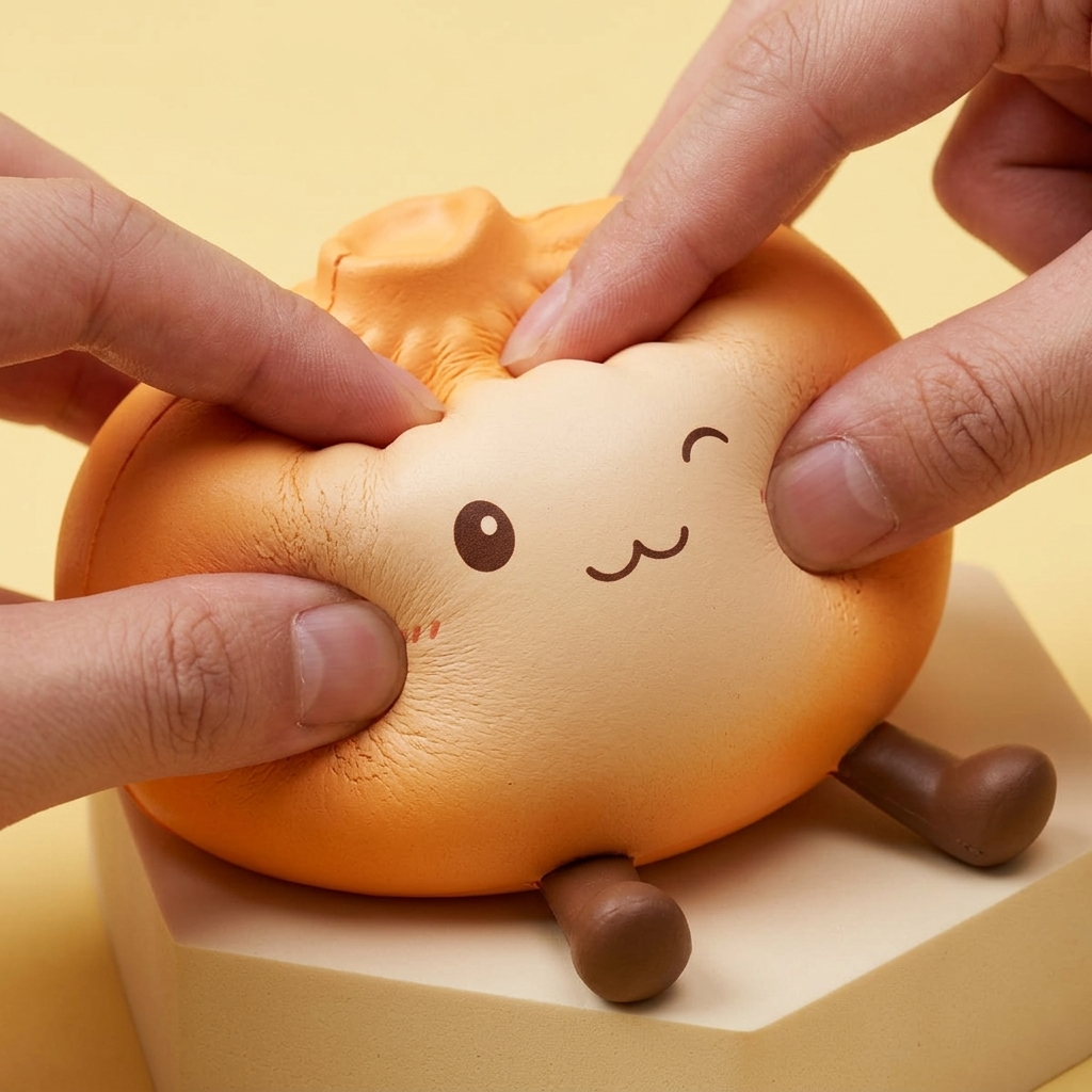 Giant Dumpling Squishy Oranssi XXL — slow-rise-efekti, vaahto palautuu muotoonsa