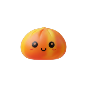 Squishy Dumpling Tie Dye Oranssi puristettuna kädessä