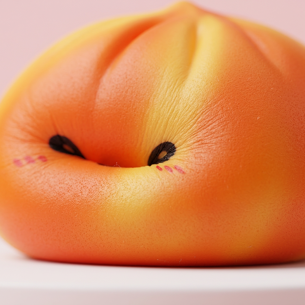 Squishy Dumpling Tie Dye Oranssi makrokuva vaahdon pinnasta