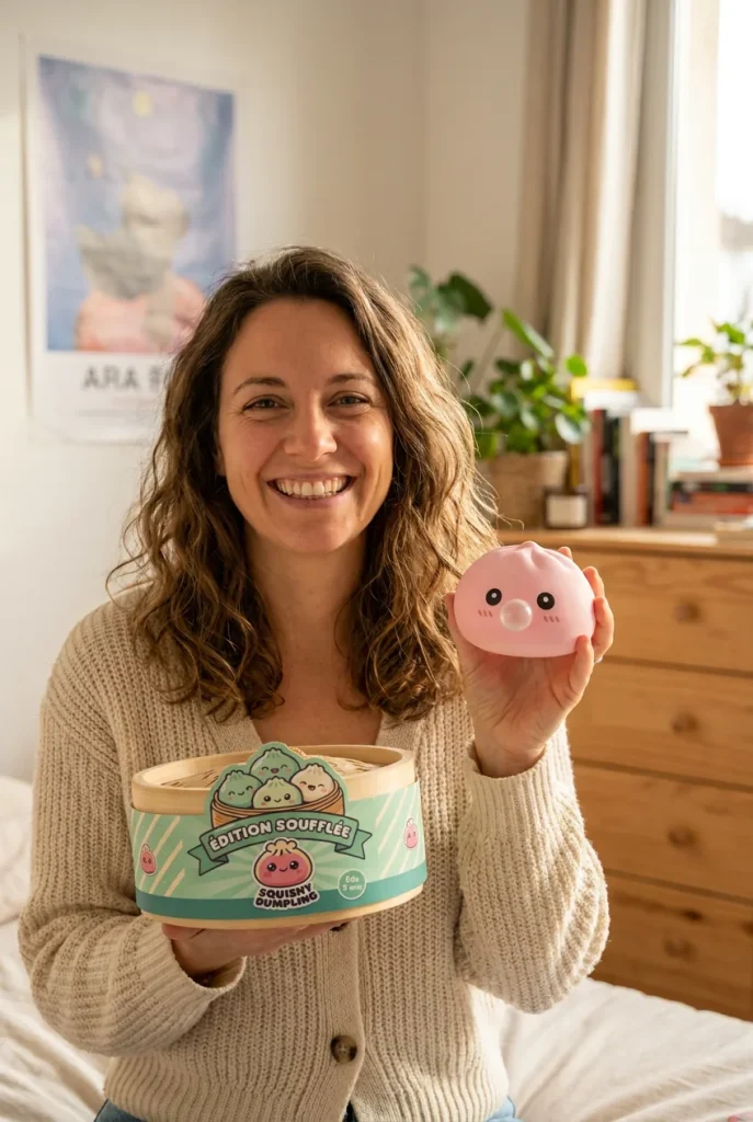 Dumpling Squishy Pinkki Bambukorissa ja bambutyylinen höyrykori — asiakaskuva