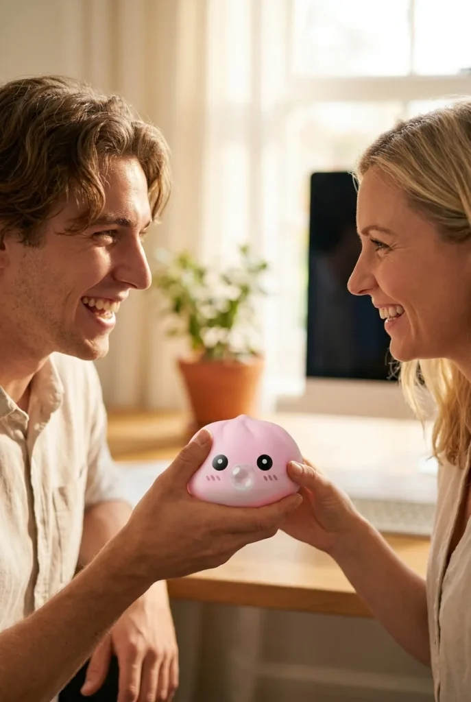 Dumpling Squishy Pinkki Bambukorissa lahjana — asiakaskuva