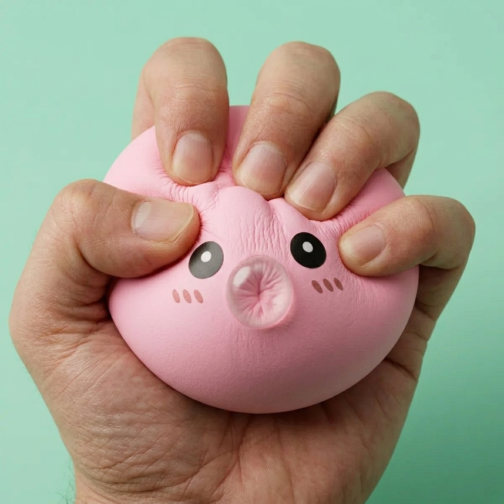 Dumpling Squishy Pinkki Bambukorissa — slow-rise-efekti, vaahto palautuu muotoonsa