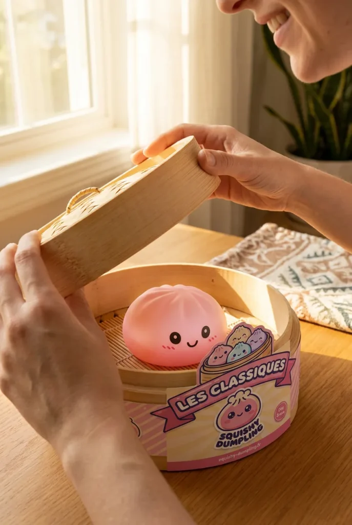 Pink Squishy Dumpling Kukkapehmeä — unboxing, asiakaskuva