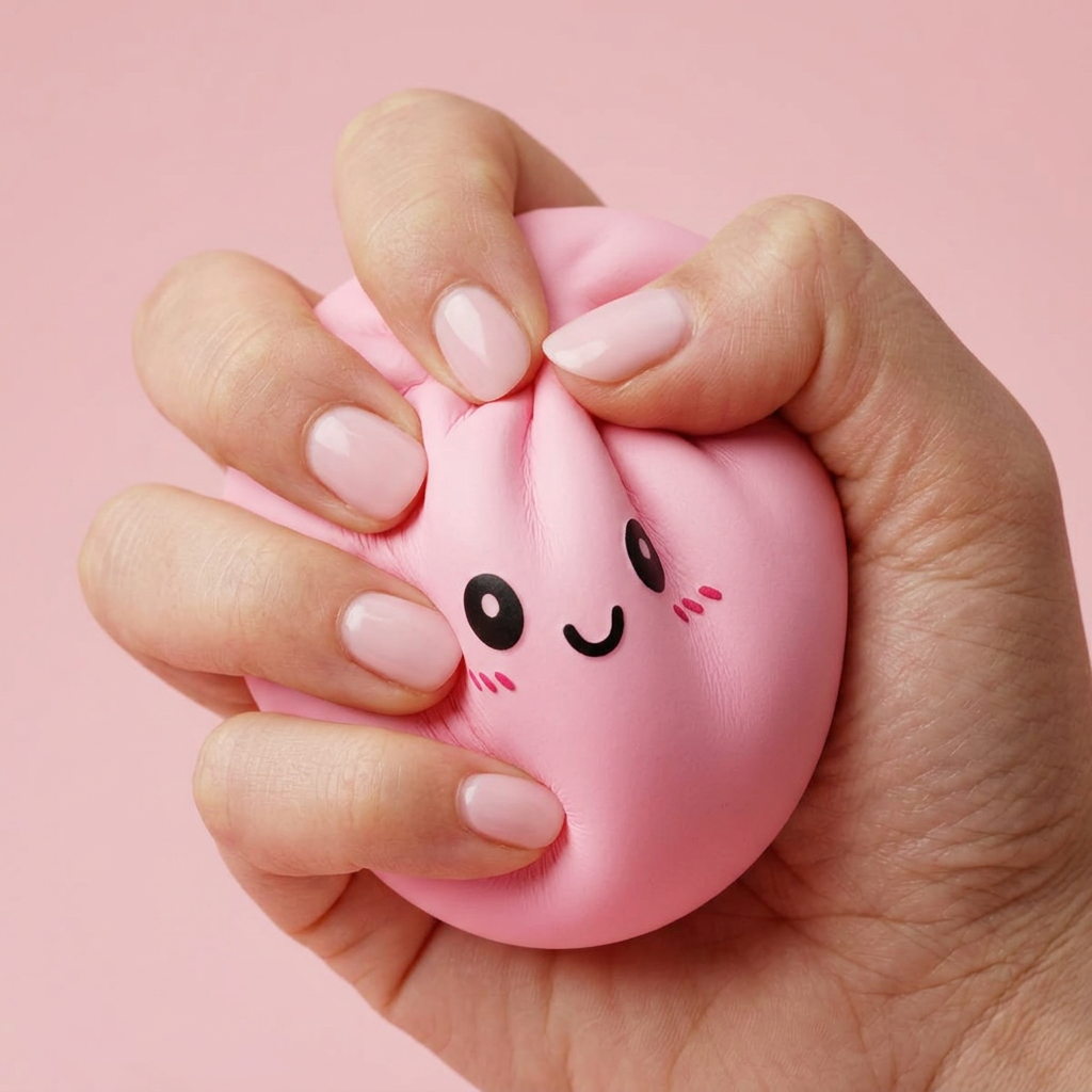 Pink Squishy Dumpling Kukkapehmeä — slow-rise-efekti, vaahto palautuu muotoonsa