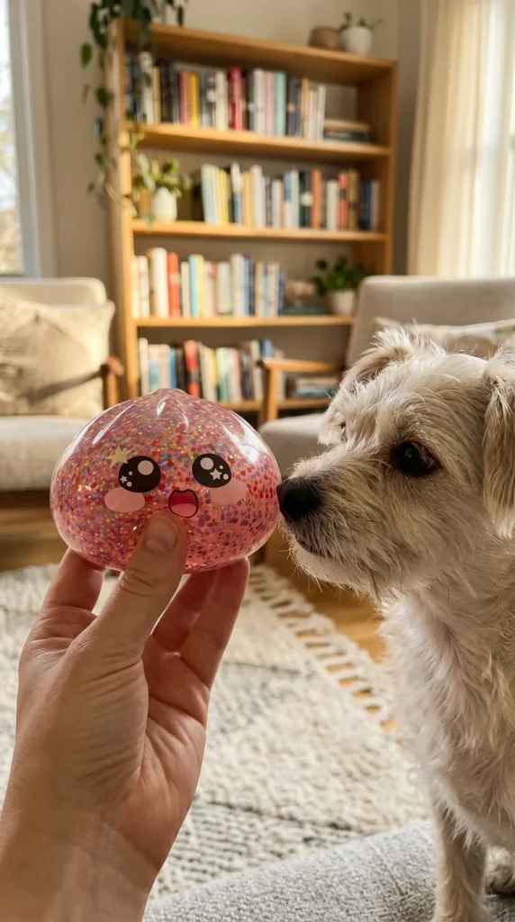 Galaxy Dumpling Squishy Pinkki Kawaii ja lemmikki — asiakaskuva