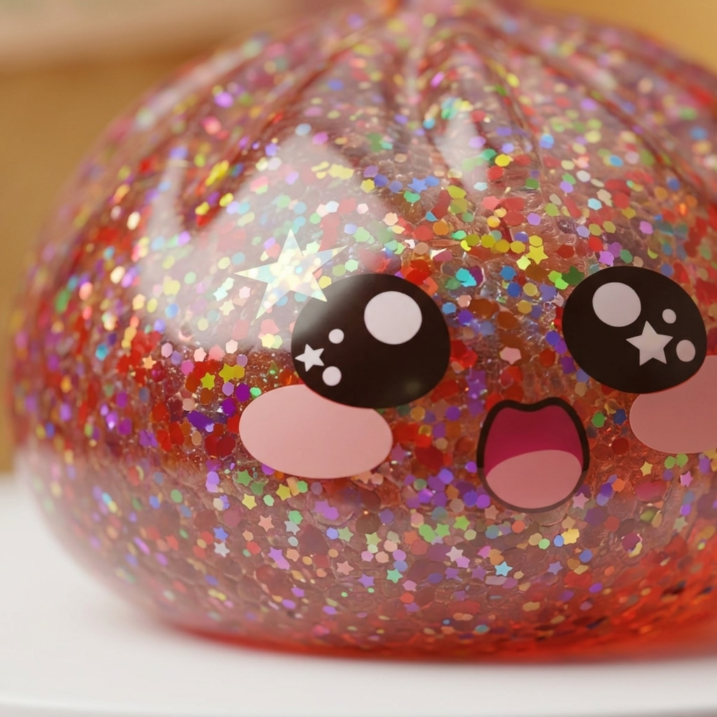 Galaxy Dumpling Squishy Pinkki Kawaii — makrolähikuva tekstuurista