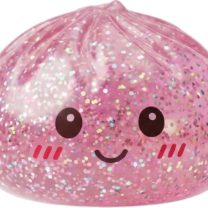 Glitter Dumpling Squishy Pinkki Kawaii — squishy antistressilelu, slow-rise, kawaii