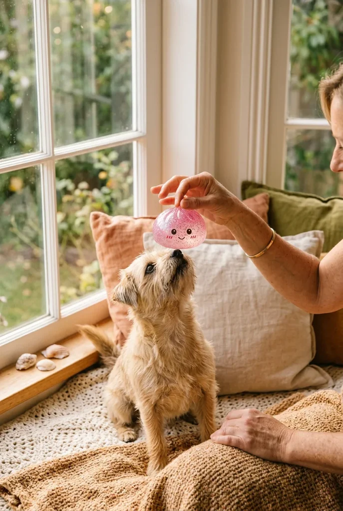 Glitter Dumpling Squishy Pinkki Kawaii ja lemmikki — asiakaskuva