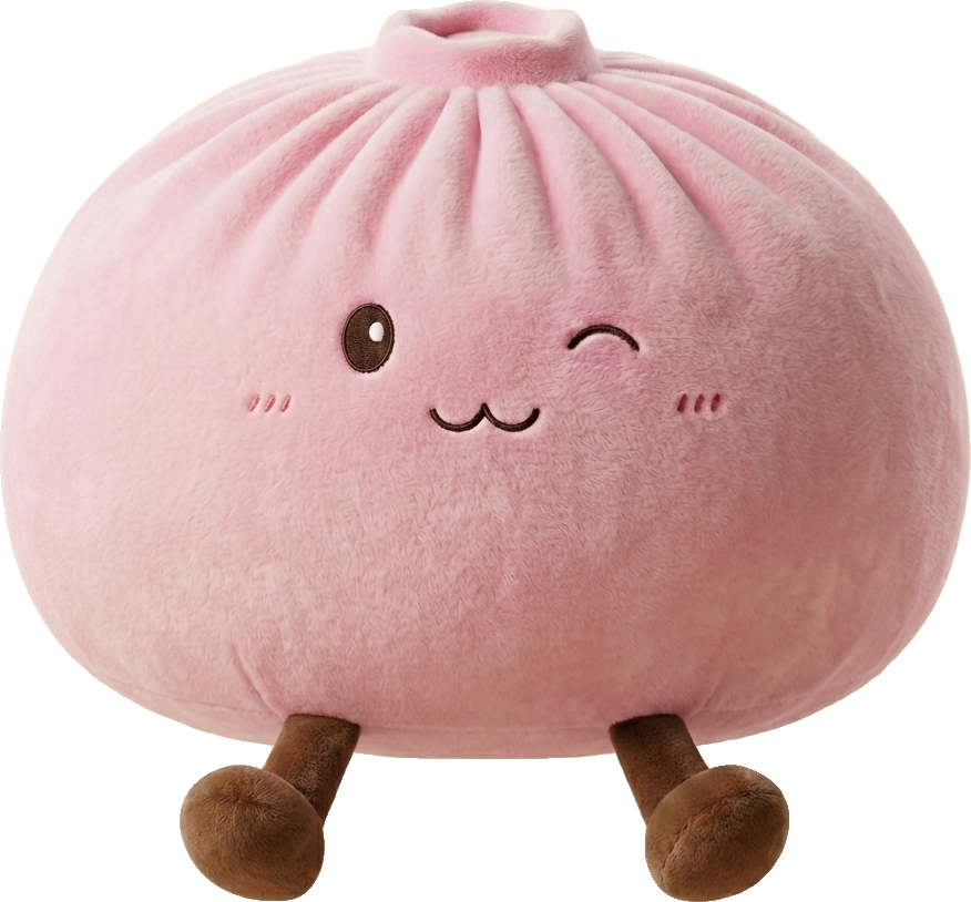 Squishy Dumpling Toy XXL Vaaleanpunainen — squishy antistressilelu, slow-rise, kawaii