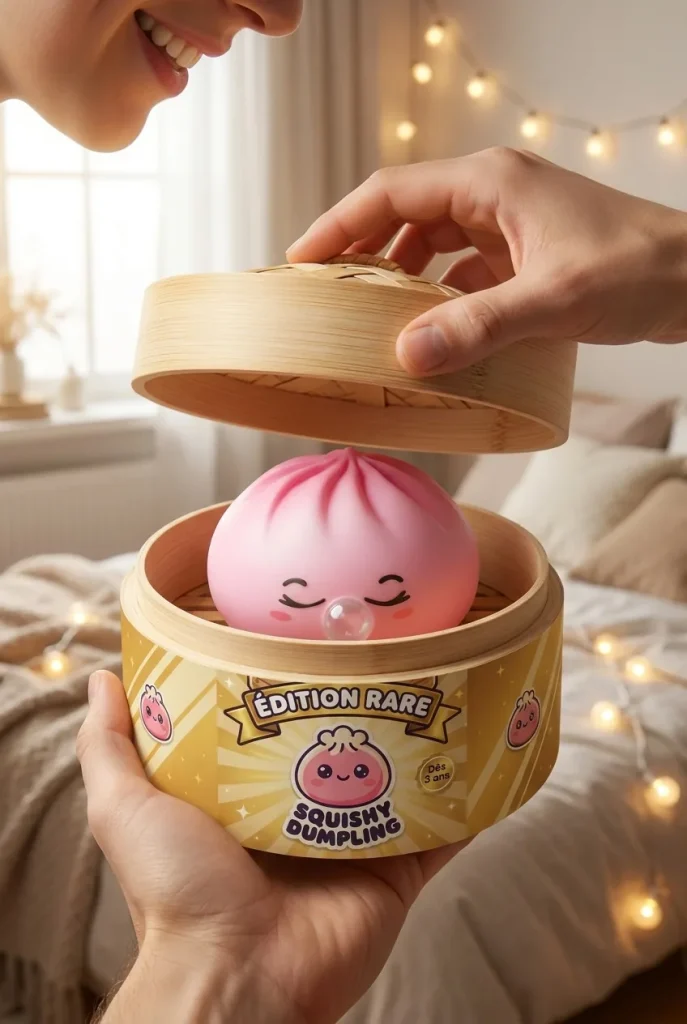 Dumpling Squishy Rose Rare Blow Pinkki — unboxing, asiakaskuva