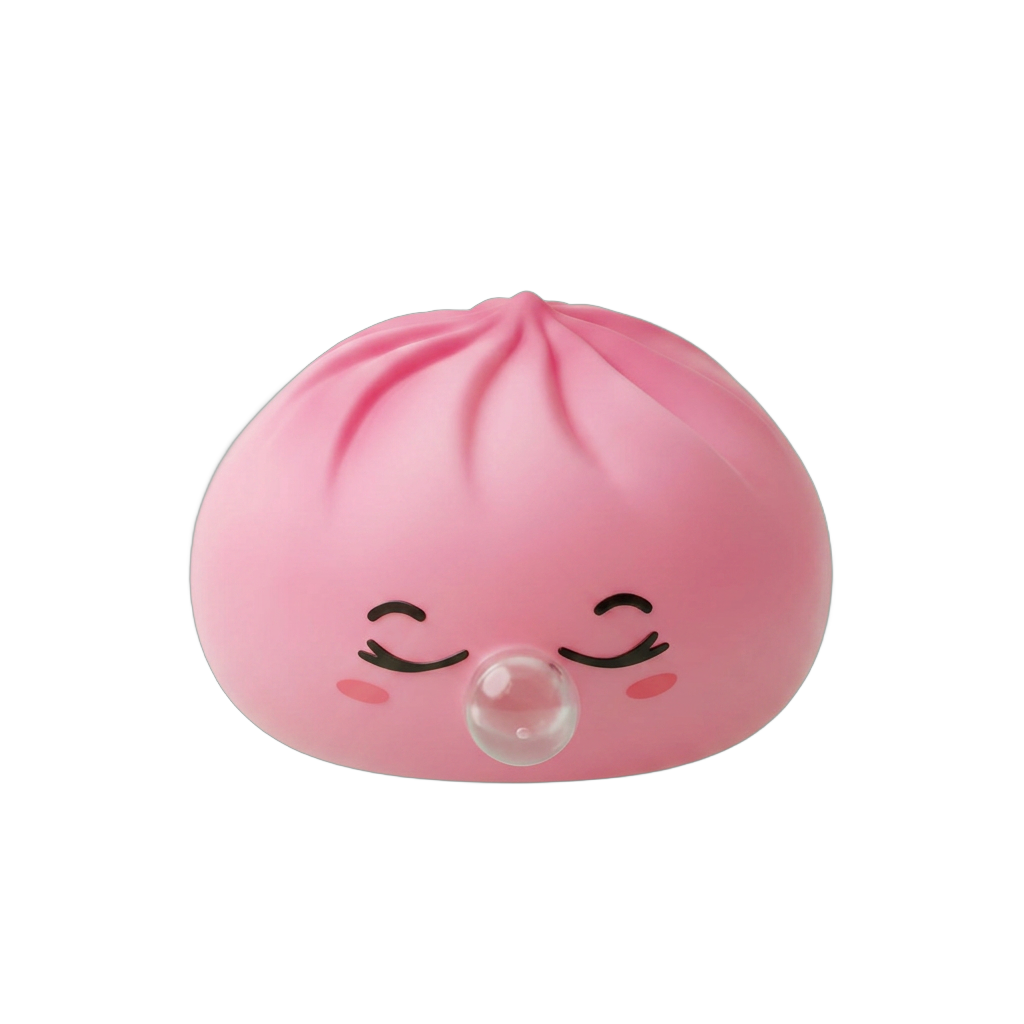 Dumpling Squishy Rose Rare Blow Pinkki — squishy antistressilelu, slow-rise, kawaii