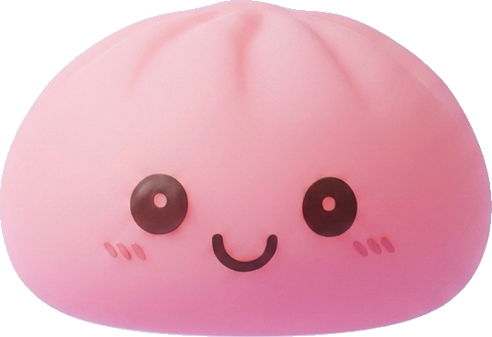 Dumpling Squishy Yövalo, Pehmeä Vaaleanpunainen — squishy antistressilelu, slow-rise, kawaii
