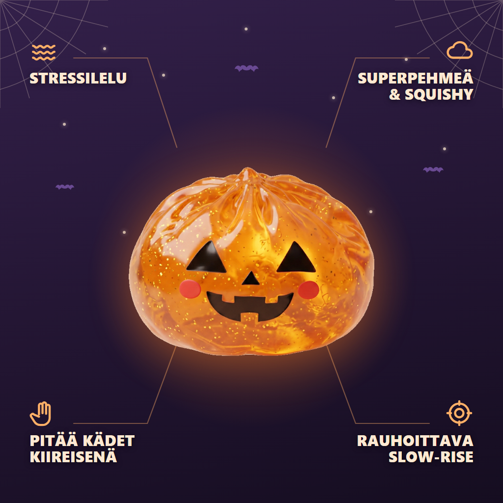 Halloween Kurpitsa Dumpling Squishy Läpikuultava infografiikka: tärkeimmät edut