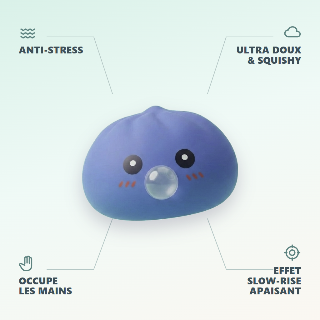 Dumpling Squishy Violetti, Pöhötetty ja Pehmeä — antistress, ultrapehmeä, slow-rise