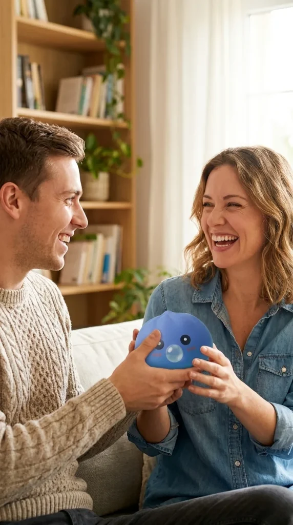 Dumpling Squishy Violetti, Pöhötetty ja Pehmeä lahjana — asiakaskuva