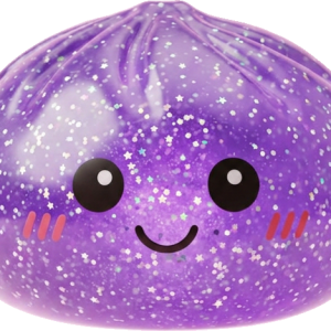 Glitter Dumpling Squishy Unelmavioletti — squishy antistressilelu, slow-rise, kawaii