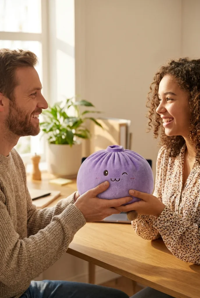 Giant Dumpling Squishy Violetti lahjana — asiakaskuva