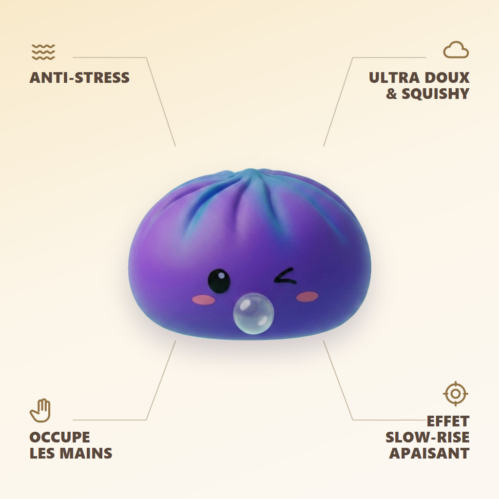 Dumpling Squishy Purple Rare Blow Kosminen Violetti — antistress, ultrapehmeä, slow-rise