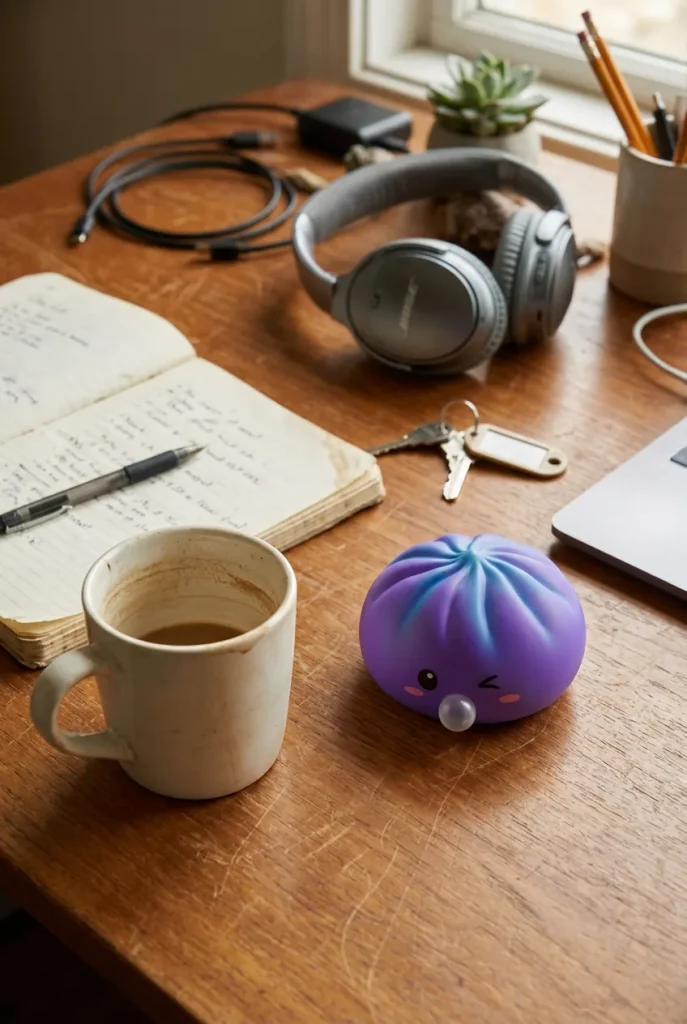 Dumpling Squishy Purple Rare Blow Kosminen Violetti työpöydällä — asiakaskuva