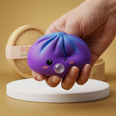 Dumpling Squishy Purple Rare Blow Kosminen Violetti — slow-rise-efekti, vaahto palautuu muotoonsa